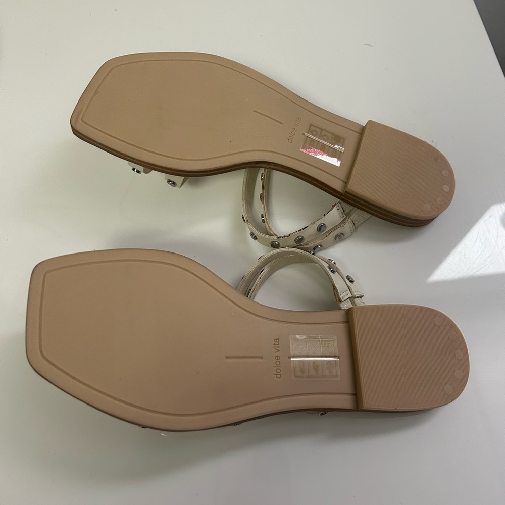 Dolce Vita White Studded Multi-Strap Flat Sandals - Picture 2 of 3